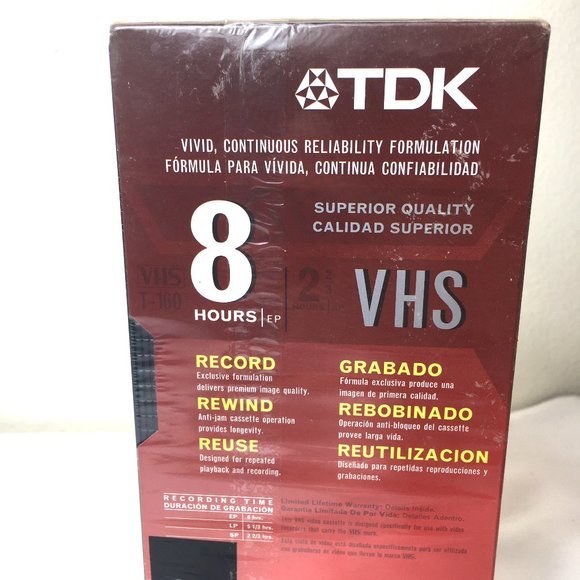 TDK 3 pack 8 Hour T-160 blank VHS NWT - Picture 5 of 8